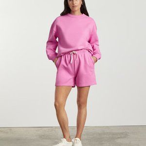 Everlane The Track Oversized Crew Sweatshirt Bubble Gum Pink Large